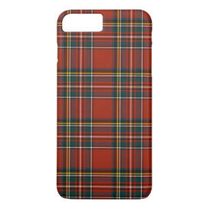 Coque iPhone 8 Plus/7 Plus Motif rouge de plaid de tartan royal de Stewart