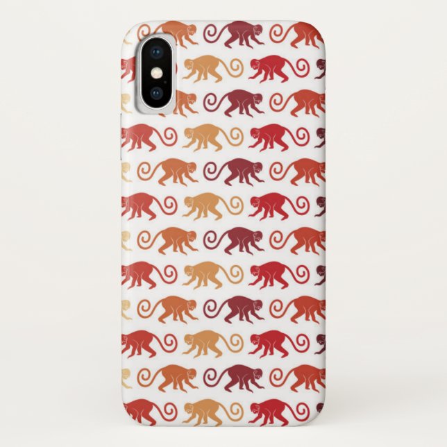 Coques Case-Mate iPhone Motif rouge de singes (Dos)