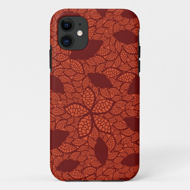 Coques Case-Mate iPhone motif rouge feuille orange (Dos)