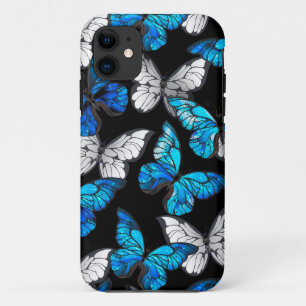 Case-Mate iPhone Case Motif sans couleur foncée avec papillons bleus Mor
