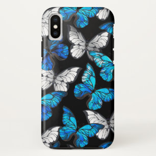 Case-Mate iPhone Case Motif sans couleur foncée avec papillons bleus Mor