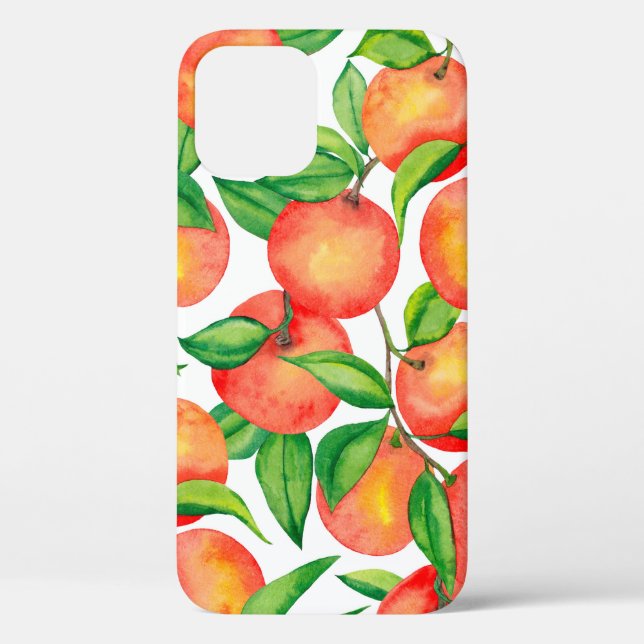 Coques Case-Mate iPhone Motif sans couture avec aquarelle fruit mandarin e (Verso)