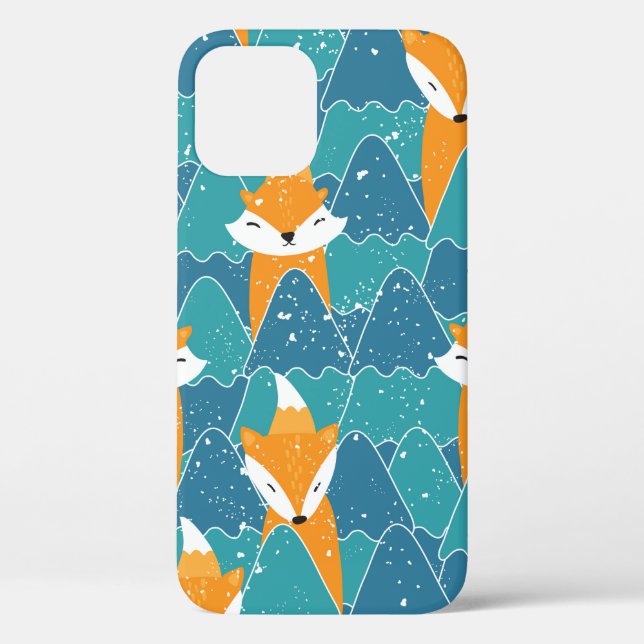 Coques Case-Mate iPhone Motif sans couture avec différents mignons renards (Verso)