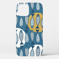 Motif sans couture avec poisson bleu inspiré de sc