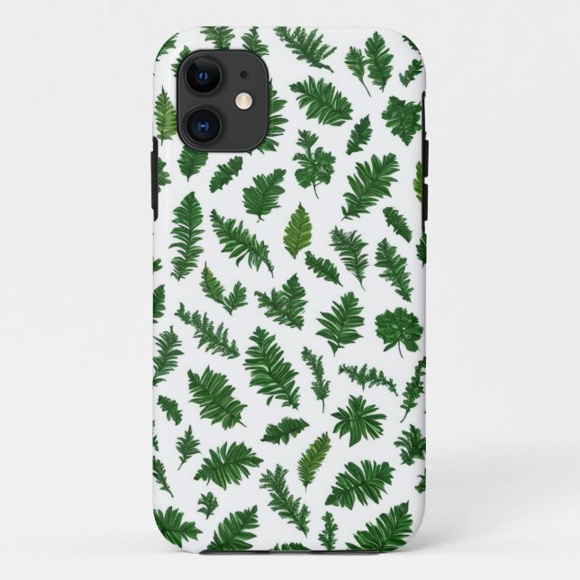 Coques Case-Mate iPhone Motif sans couture avec une variété de feuilles (Dos)