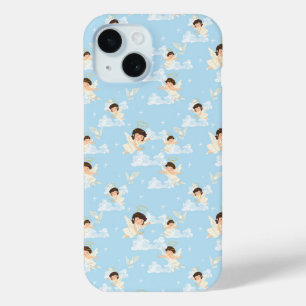 Coque Pour iPhone 15 Motif sans couture d'anges et de colombes de dessi