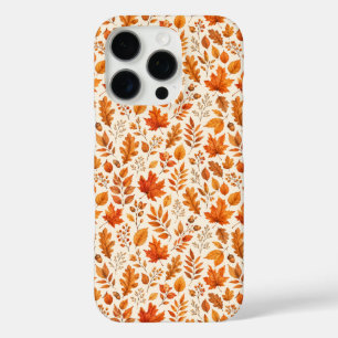 Coques iPhone 16 Pro Motif sans couture de feuilles d'automne chaudes