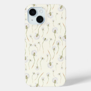 Coque Pour iPhone 15 Motif sans couture de fleurs de pissenlit à l'aqua