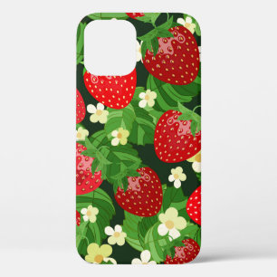 Case-Mate iPhone Case motif sans couture de fraise vintage. Arrière - pl