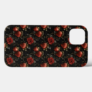 Case-Mate iPhone Case Motif sans couture de fraises et de roses baroques