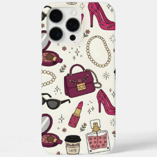 Coques iPhone 16 Pro Max Motif sans couture de mode et de beauté féminine