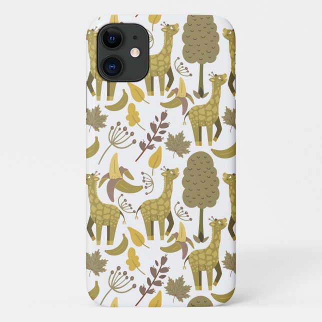 Coques Case-Mate iPhone Motif sans couture Giraffe jaune blanc arrière - p (Dos)