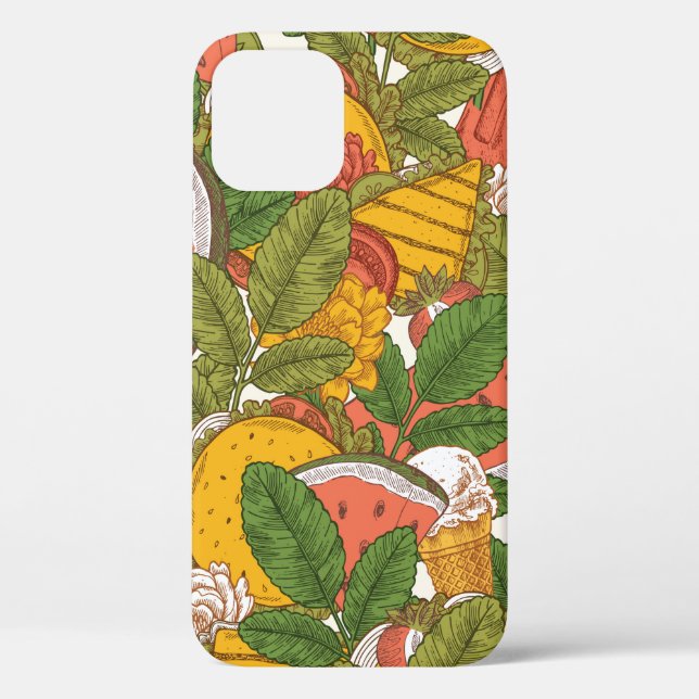 Coques Case-Mate iPhone Motif sans soudure de la nourriture d'été. Sanwich (Verso)