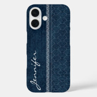 Motif Sashiko Indigo Nom de Broderie Japonaise
