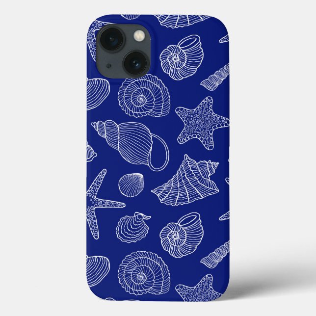 Coques Case-Mate iPhone Motif Shell bleu clair (Verso)