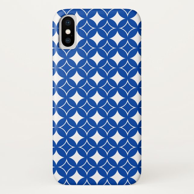 Coques Case-Mate iPhone Motif shippo bleu et blanc (Dos)