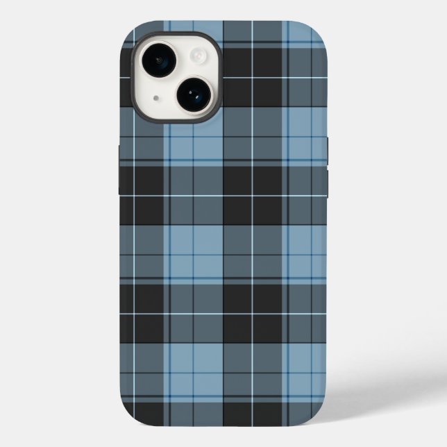 Coques Case-Mate iPhone Motif simple tartan bleu clair (Verso)