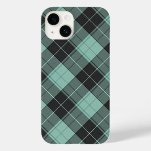 Coque Pour iPhone 14 Motif simple tartan en Coque-Mate bleu turquoise