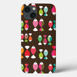 Coques Pour iPhone Motif sous-marin 2 de rétros poissons abstraits