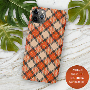 Case-Mate iPhone Case Motif Tartan Automne Citrouille Orange Marron