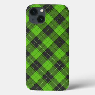 Case-Mate iPhone Case Motif tartan simple en diagonale vert foncé