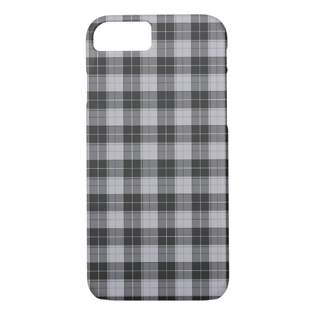 Coques Case-Mate iPhone Motif tartan simple en gris (Dos)