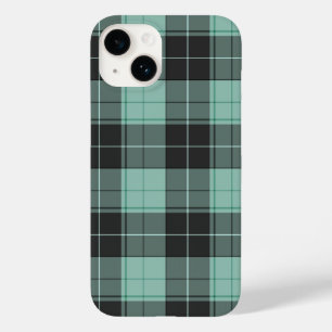 Coque Pour iPhone 14 Motif tartan simple en turquoise