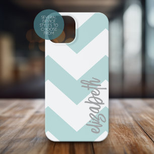 Coque Pour iPhone 15 Motif tendance Chevron avec grand nom de calligrap