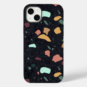 Coque Pour iPhone 14 Plus Motif Terrazzo Noir