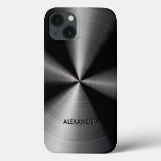 iPhone 13 Case Motif-texte personnalisé en métal en acier inoxyda