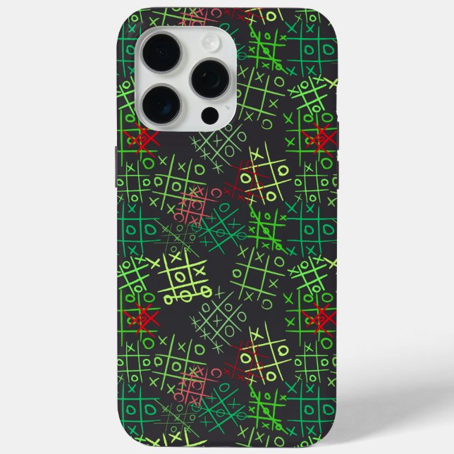 Coques Case-Mate iPhone motif tictactoe.GREEN.B2 DGrey BG (Verso)