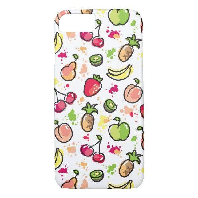 Coques Case-Mate iPhone motif tiré par la main de fruits (Dos)