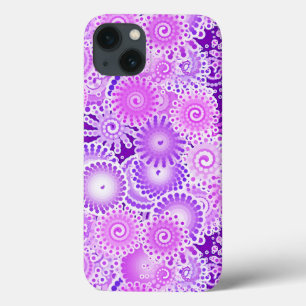 iPhone 13 Case Motif tourbillon fractal, tons violets