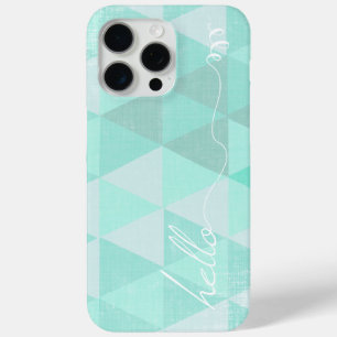 Coque iPhone 15 Pro Max Motif triangle Aqua Hipster Abstrait