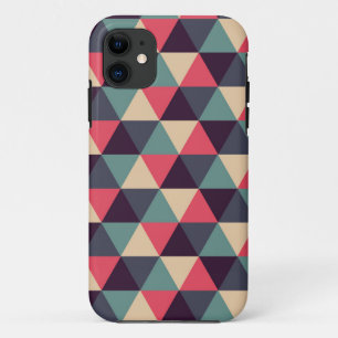 Coque iPhone 11 Motif Triangle Turquoise Et Rose