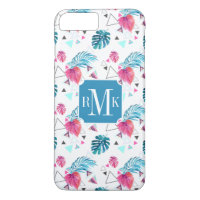Motif triangulaire de feuilles tropicales