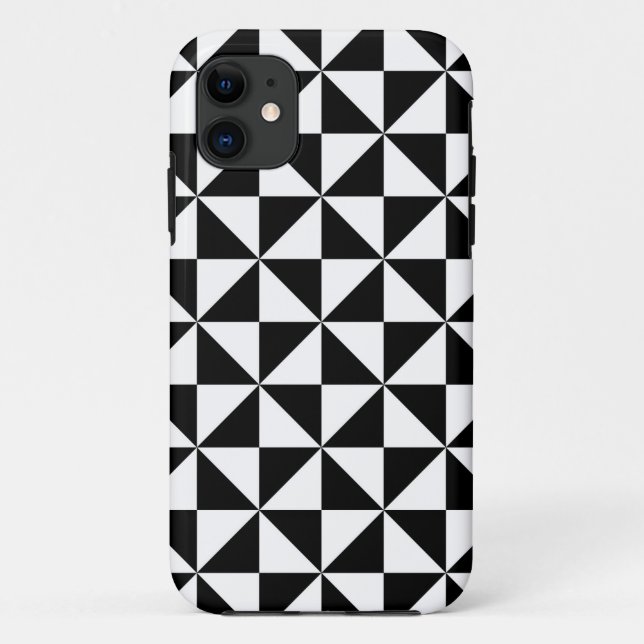 Coques Case-Mate iPhone Motif triangulaire noir et blanc (Dos)