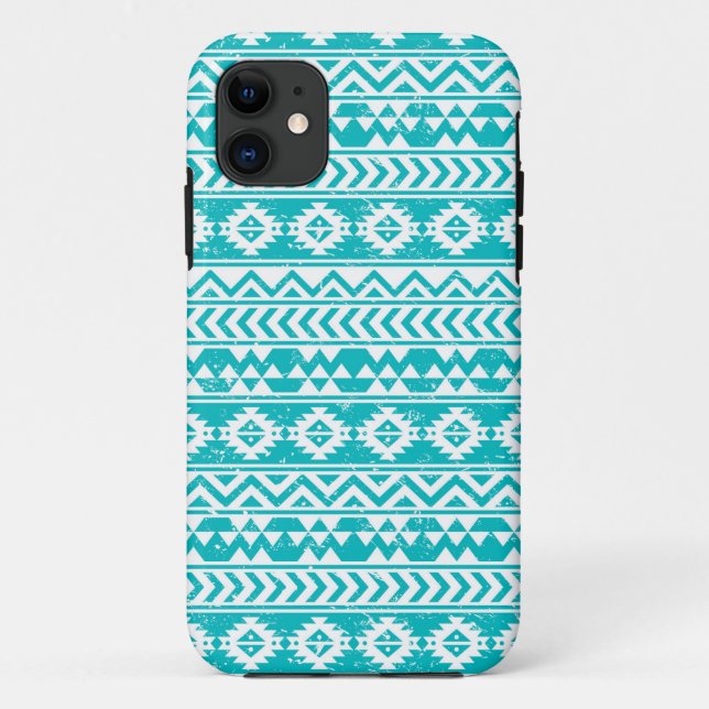 Coques Case-Mate iPhone Motif tribal Turquoise Grunge Aztec (Dos)