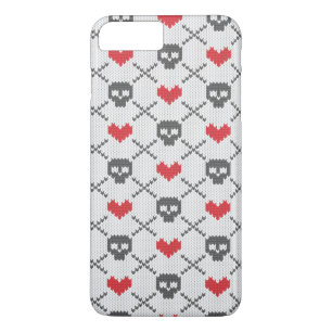 Coque iPhone 7 Plus Motif tricoté avec des crânes