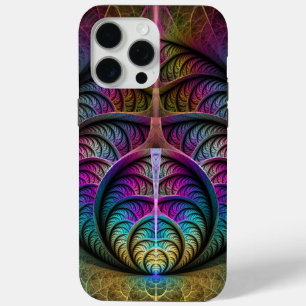 Coque iPhone 15 Pro Max Motif tripant coloré abstrait d'art fractal