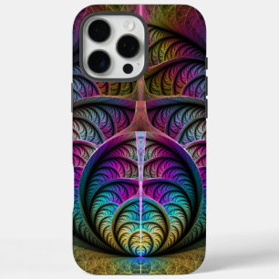 Coques iPhone 16 Pro Max Motif tripant coloré abstrait d'art fractal