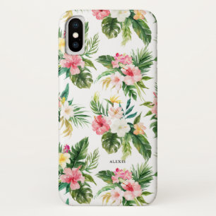 Case-Mate iPhone Case Motif tropical de fleurs et de feuille d'aquarelle