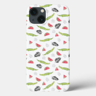 Coques Pour iPhone Motif tropical de pastèque et de crocodile
