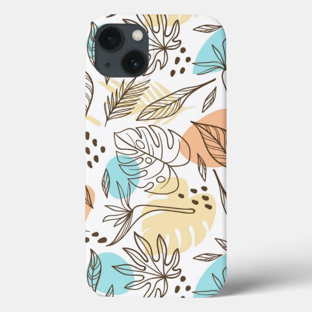 Coques Case-Mate iPhone Motif tropical d'été dessiné à la main (Verso)