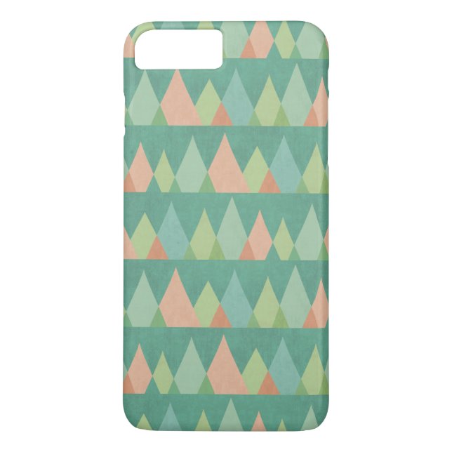 Coques Case-Mate iPhone Motif turquoise de triangle d'étape | de Geo de (Dos)