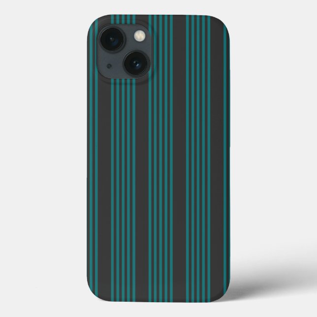 Coques Case-Mate iPhone motif turquoise et charbon de bois à cinq bandes (Verso)