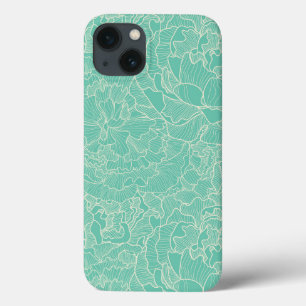 Case-Mate iPhone Case Motif Turquoise Peony
