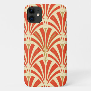 Coque iPhone 11 Motif ventilateur Art déco - mandarin orange