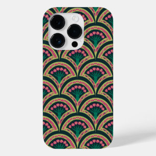 Coque Pour iPhone 14 Pro motif vert en forme de coquille