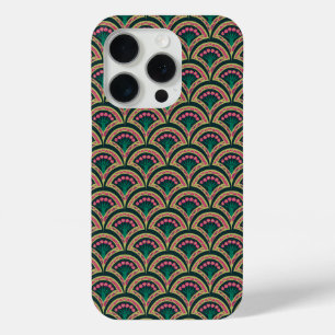Coque iPhone 15 Pro motif vert en forme de coquille